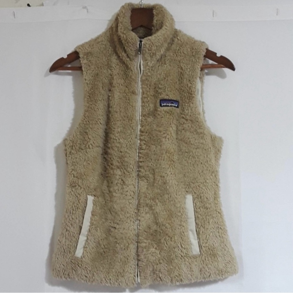 Patagonia Sz S Beige Los Gatos Fleece Full Zip Sherpa Vest